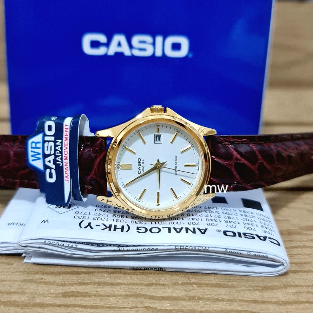 Genuine Casio ladies girls brown leather analog quartz watch Ltp