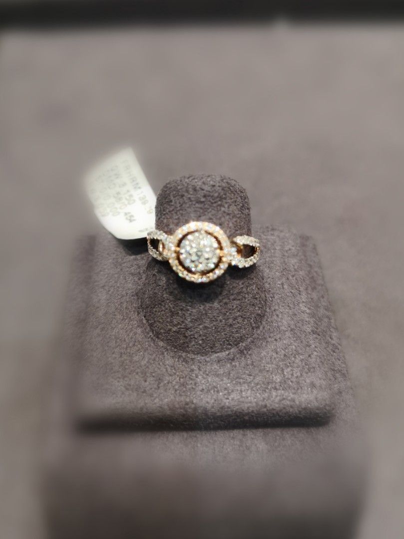 Gold and diamond ring 45 CENTS Jewellry for women 18K gold