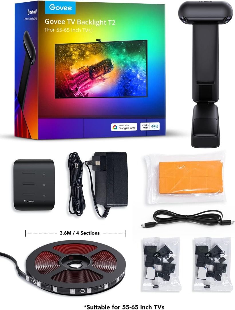 Govee Envisual LED TV Backlight T2 with Dual Cameras, DreamView RGBIC