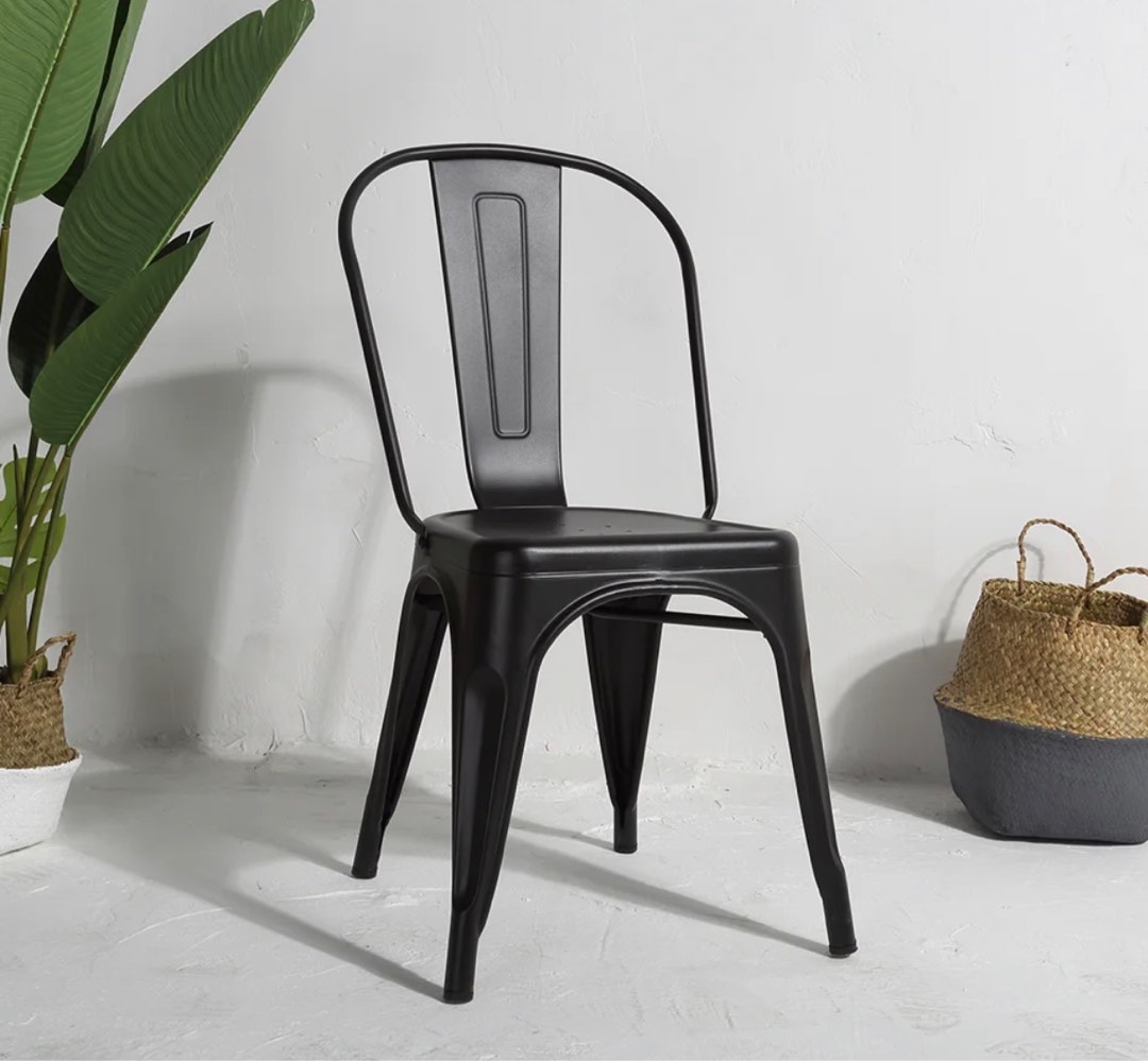 Gray Industrial Metal Chair on Carousell