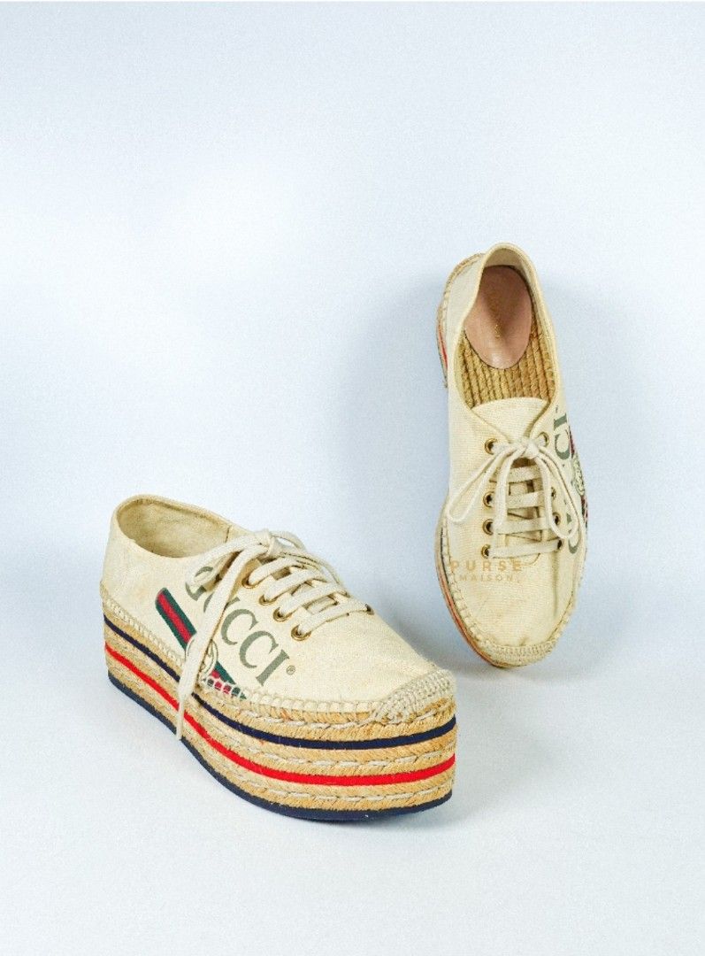 Gucci logo platform espadrille shop