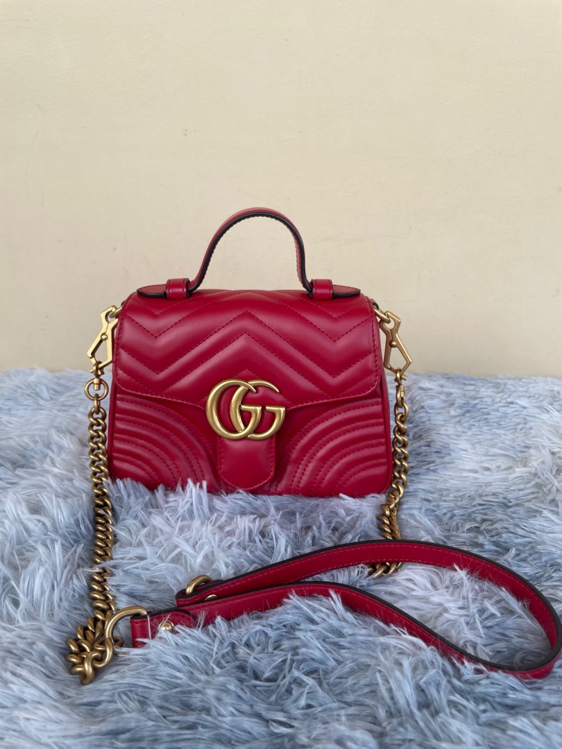 Gucci Marmont Mini Top Handle with Entrupy Certificate of Authenticity