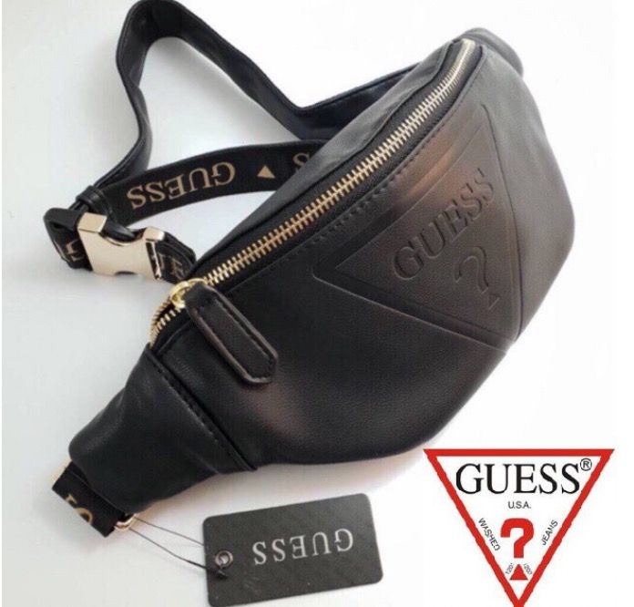 Guess waist bag black sale