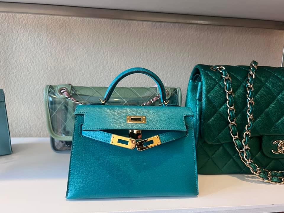 Hermès Vert Titien Verso Sellier Kelly 20cm of Chevre Leather with