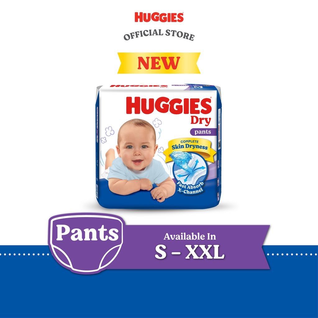 Huggies Dry Pants Diapers S70 M64 L50 XL42 1Pack