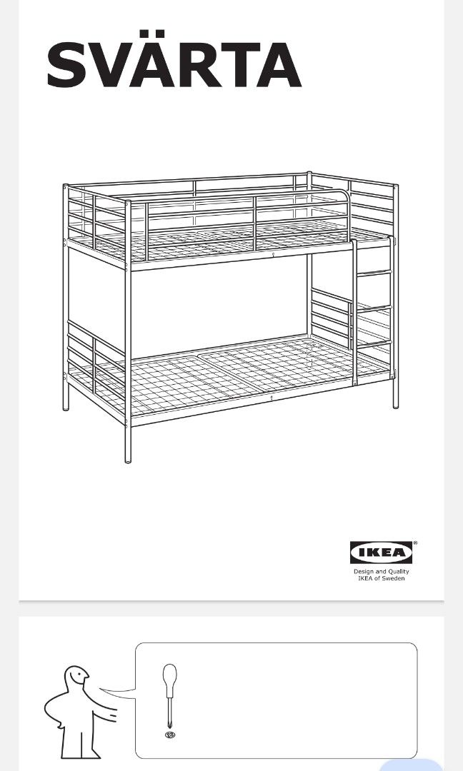 Ikea Svarta Bunk Bed Parts, Furniture & Home Living, Furniture, Bed