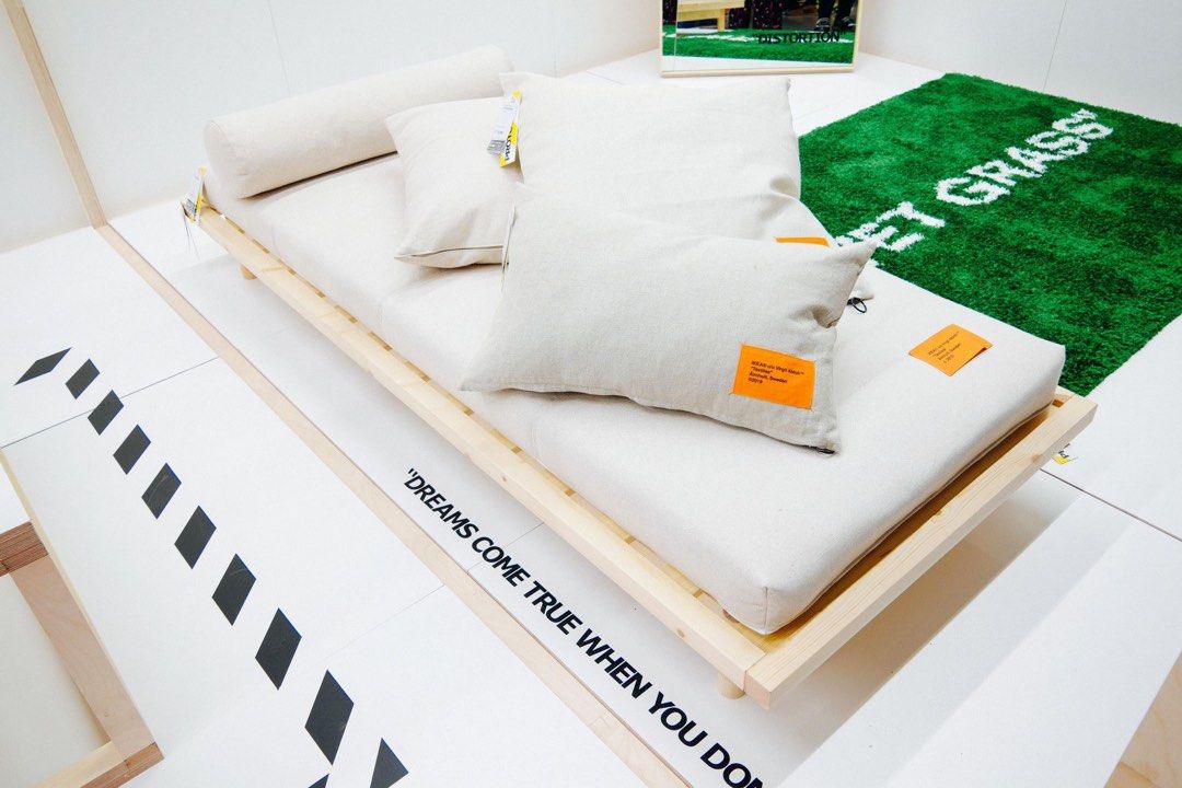 Virgil Abloh (Off white) x Ikea MARKERAD day bed frame and cover set,  Furniture & Home Living, Furniture, Bed Frames & Mattresses on Carousell