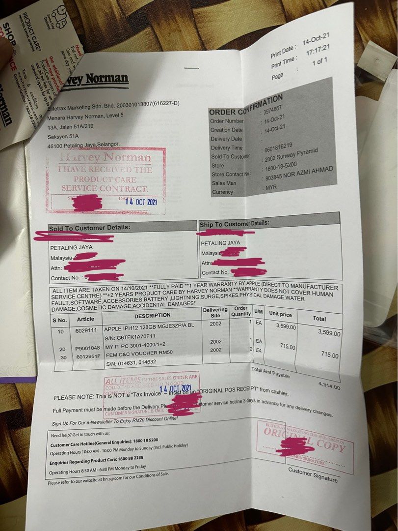 Iphone 12 128GB Blue (with official receipt from Harvey Norman