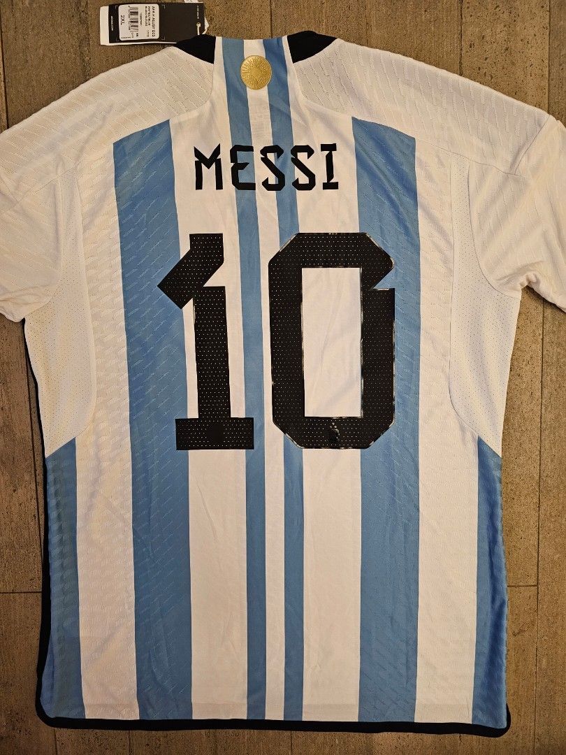 Jersey argentina authentic players issue world cup champion 22 original