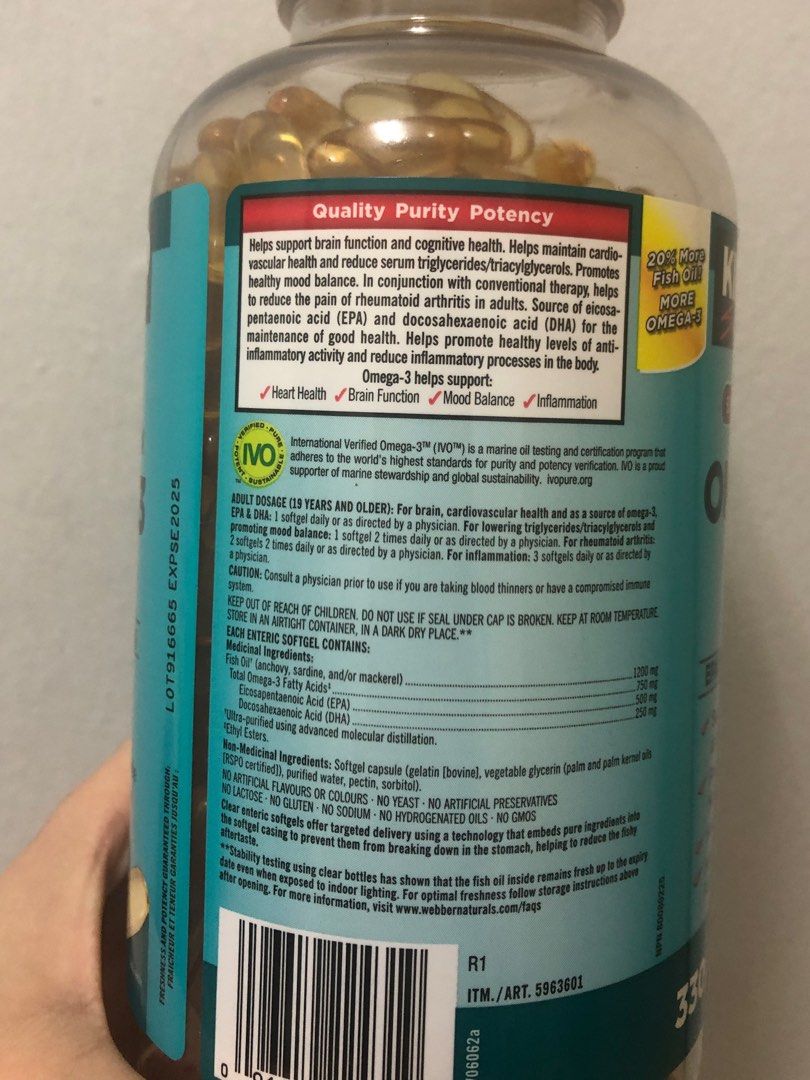 Kirkland Signature Omega3 Fish Oil, Health & Nutrition, Health