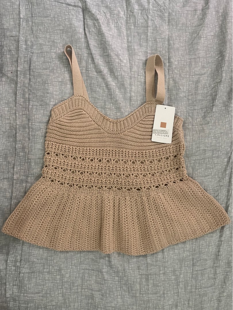 Knitted crochet top on Carousell