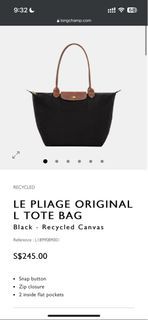 Le Pliage Energy Pouch Black - Recycled canvas (10039HSR001