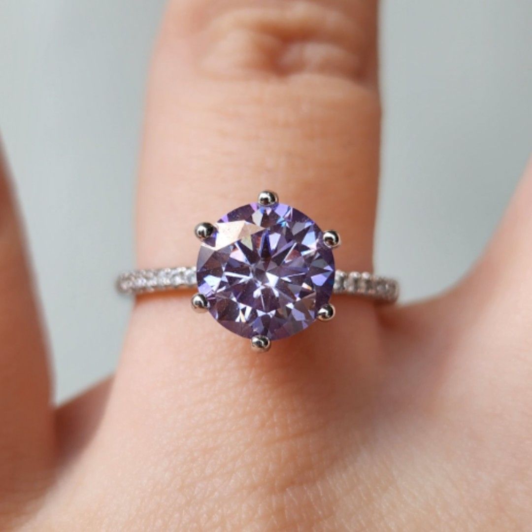 Purple diamond ring store