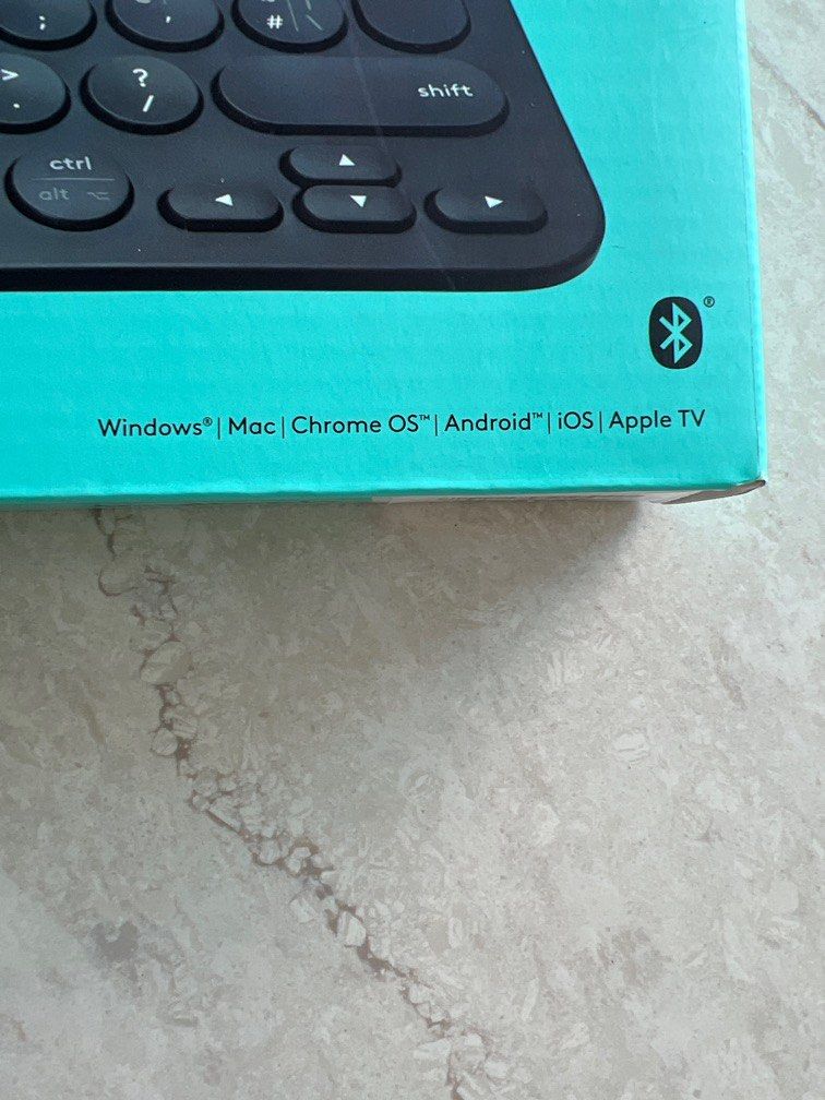 Logitech K380 Multi-Device Bluetooth Keyboard (Category: Computer Keyboard) located in Singapore. Submitted by shrmn (Listing ID 1248911708, Image 3). Description: Can connect to 3 devices, easy switching between them. Supports windows Mac android iPad iPhone and even Apple TV!.