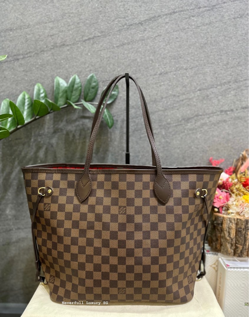 Louis Vuitton Neverfull MM Damier Ebene Cherry Bag, Luxury, Bags