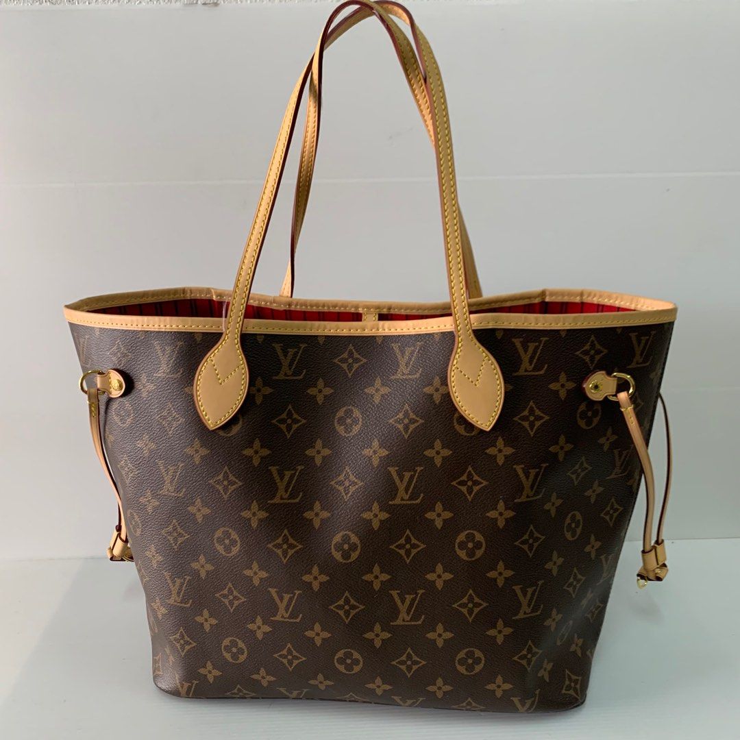 LV NEVERFULL DAMIER AZUR MM TOTE BAG, Luxury, Bags & Wallets on
