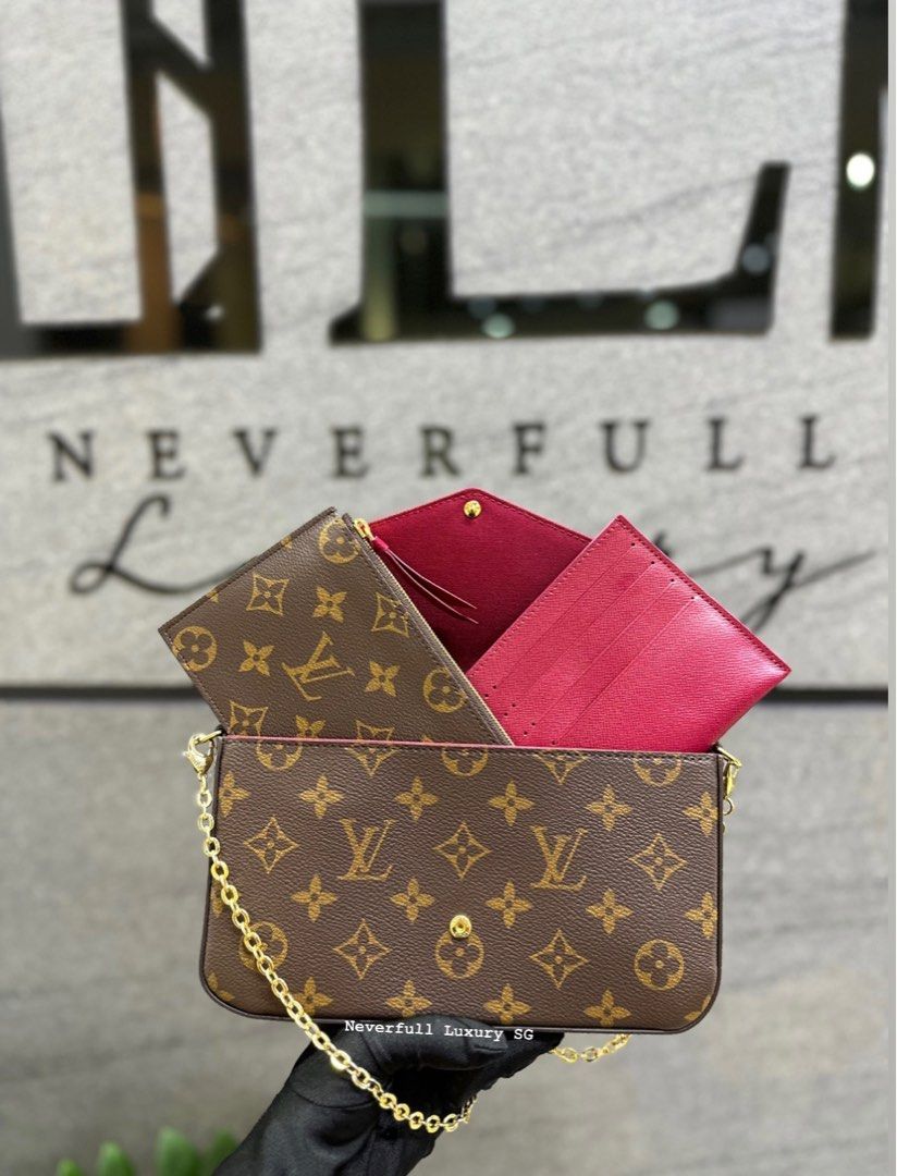 Monogram pochette felicie chain wallet fuchsia best sale