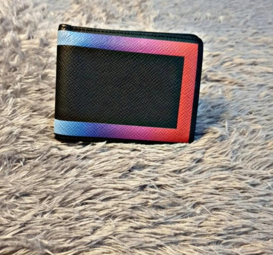 Louis Vuitton Slender Wallet Taiga Black/Rainbow