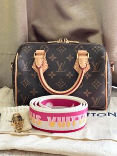 Louis Vuitton Speedy Bandouliere 20 Pink in Calfskin Leather with Gold-tone  - US