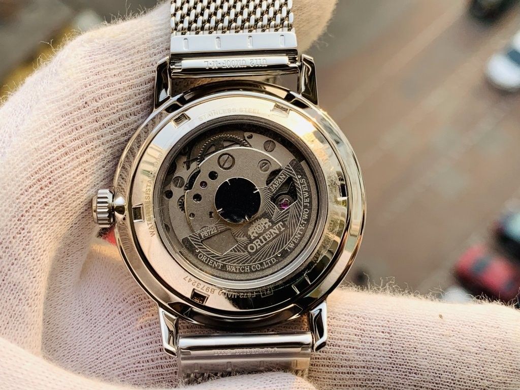 Lowest Price Orient Classic Men s Automatic White Dial Stainless Steel Mesh Bracelet Watch Birthday gift birthday orient BRAND NEW IN BOX WITH 1