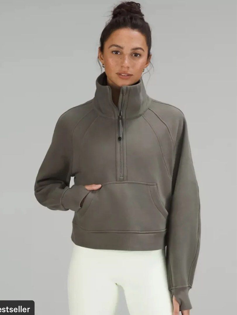 Lululemon Grey Scuba Half Zip Hoodie