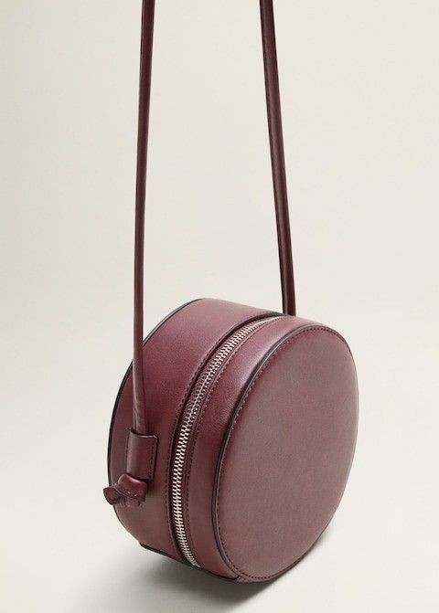 Mango Burgundy Maroon Cross Body Mini Round Bag
