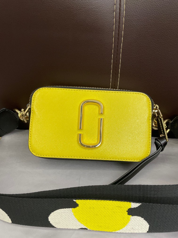 Marc Jacobs The Snapshot Camera Bag Yellow/Brown/Pink in Leather