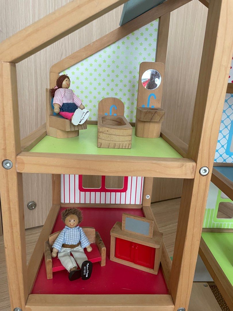 Melissa and doug hi rise wooden dollhouse hot sale