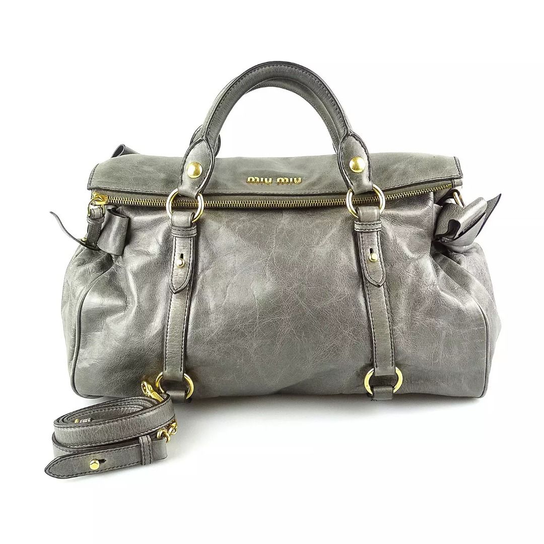 Miu Miu Vitello Lux Mini Bow Bag, Luxury, Bags & Wallets on Carousell