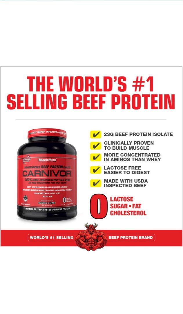 MuscleMeds Carnivor Hydrolyzed Beef Protein Isolate, 28 Servings ...