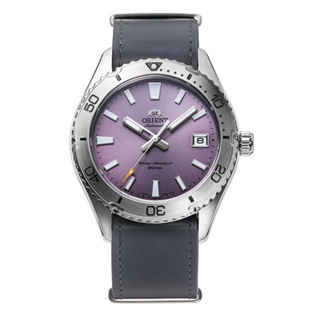 New Release RA AC0Q07V10B RA AC0Q07V Orient Mako 40 Lilac Dial Mechanical Sports Nylon Band Watch
