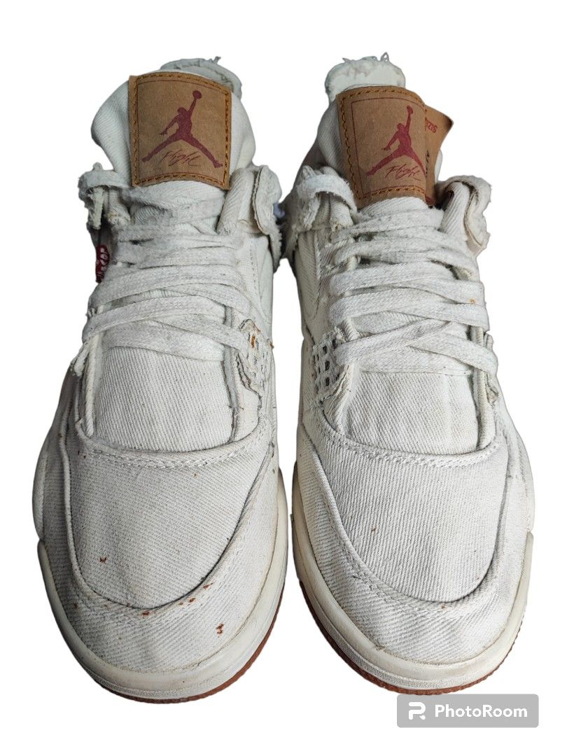 Jordan 4 top levis white