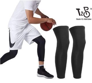 Skylety Compression Leg Sleeve Full Length Leg Sleeves Sports Cycling Leg  Sleeves for Men Women, Running, Basketball (4 Pieces,Black,M)