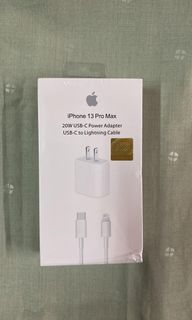 ORIGINAL IPHONE CHARGER 13/12/11/ PRO MAX 20W ADAPTER AND TYPE-C TO LIGHTNING