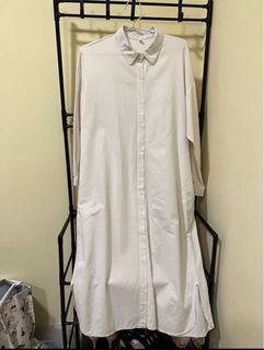 Oversize long dress white