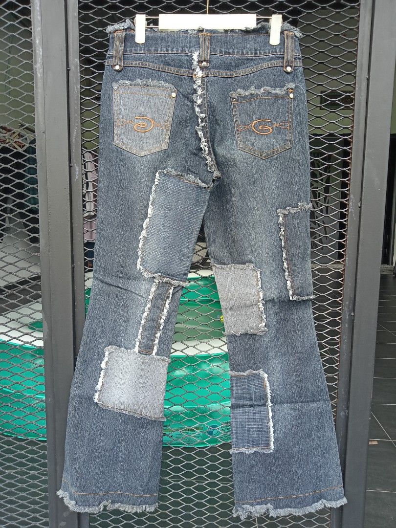 Patchwork Jeans, Women's Fashion, Bottoms, Jeans & Leggings on Carousell