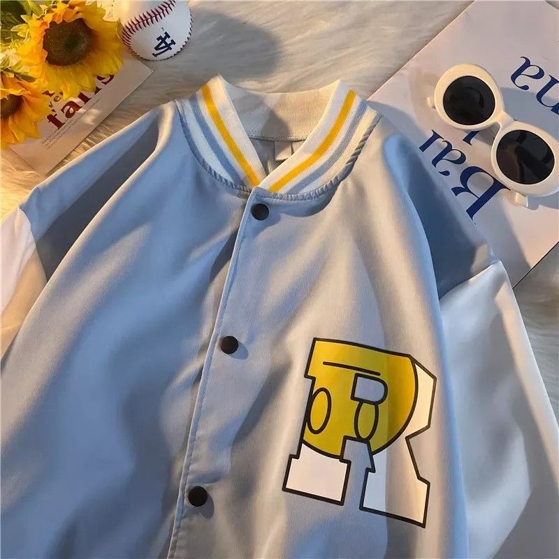 Powder blue varsity jacket / plus size varsity jacket / plus size