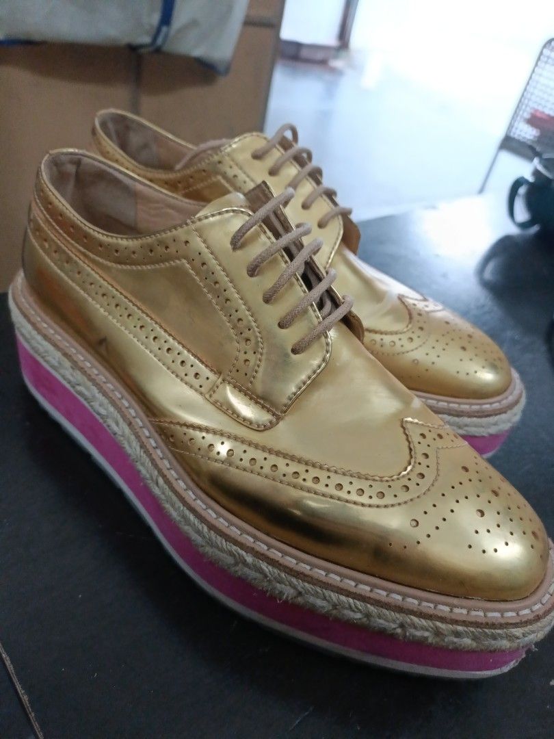 Gold platform oxfords online