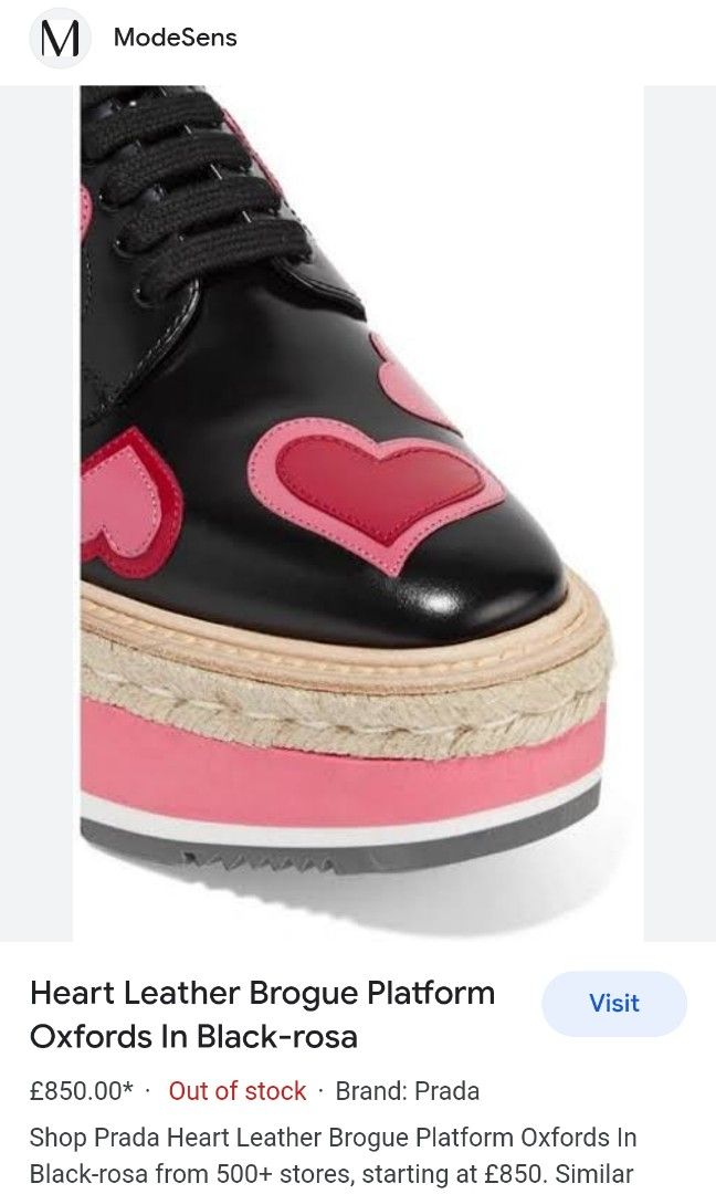 Prada Heart Oxfords Women s Fashion Footwear Loafers on Carousell