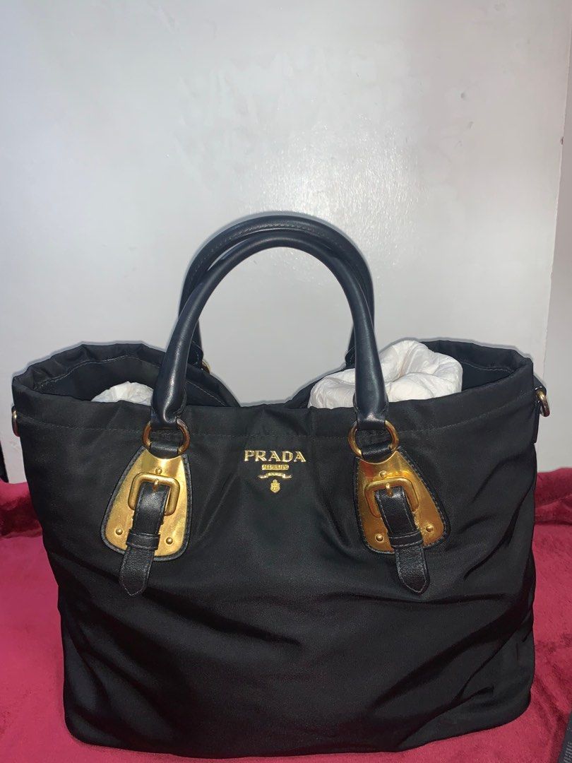 Prada tessuto soft calf nero best sale
