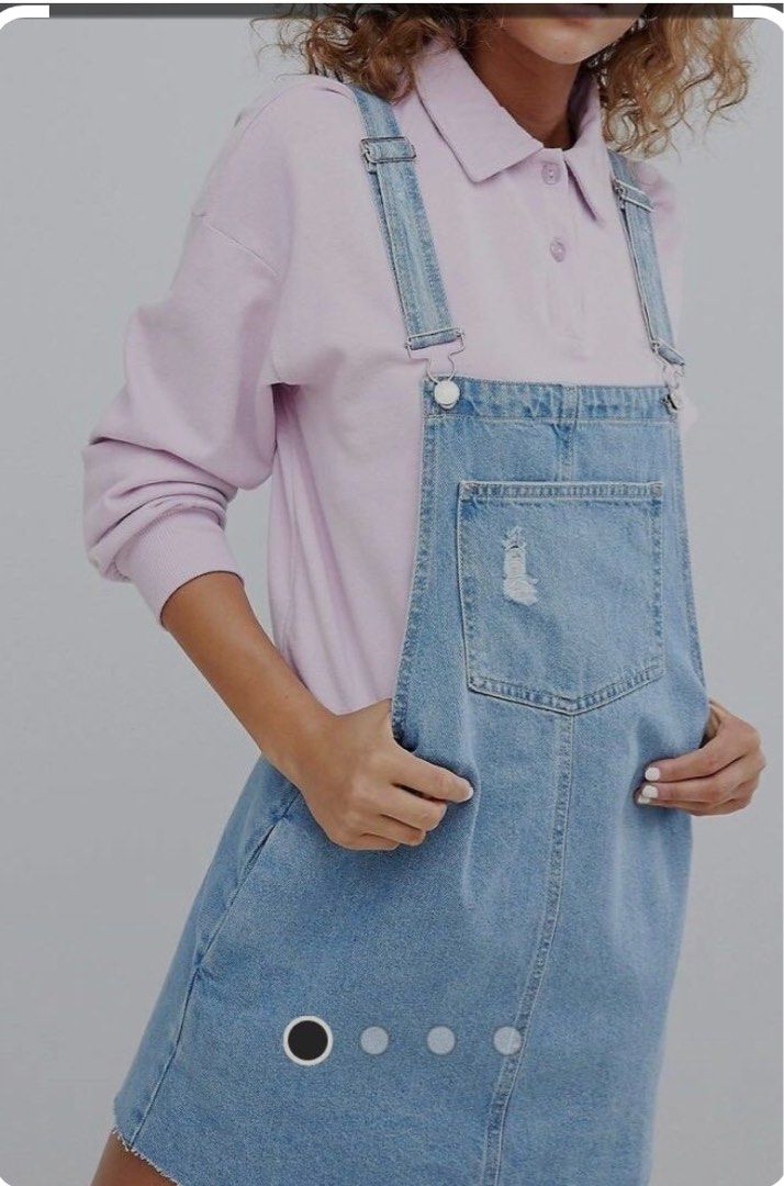 Pull and Bear denim pinafore Women s Fashion Bottoms Skirts on