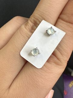 S925銀鑲白冰翡翠耳環64239069496193110