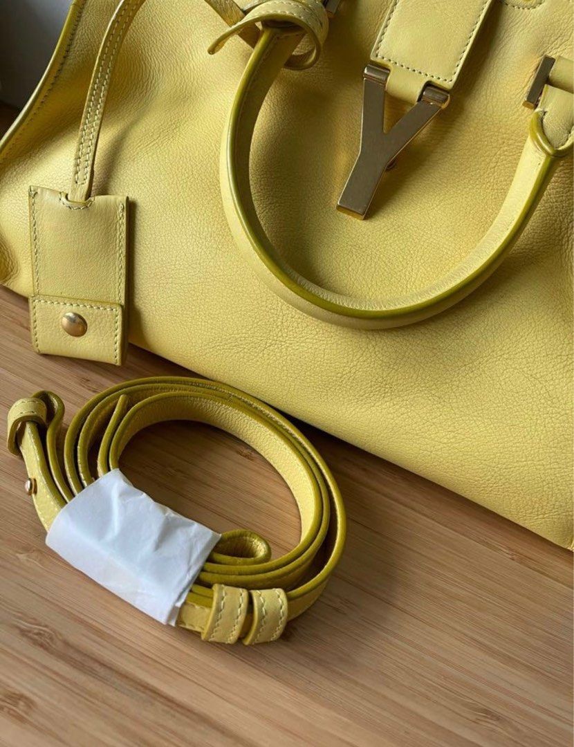 Saint Laurent Paris Yellow Leather Small Cabas Chyc Tote Saint Laurent  Paris