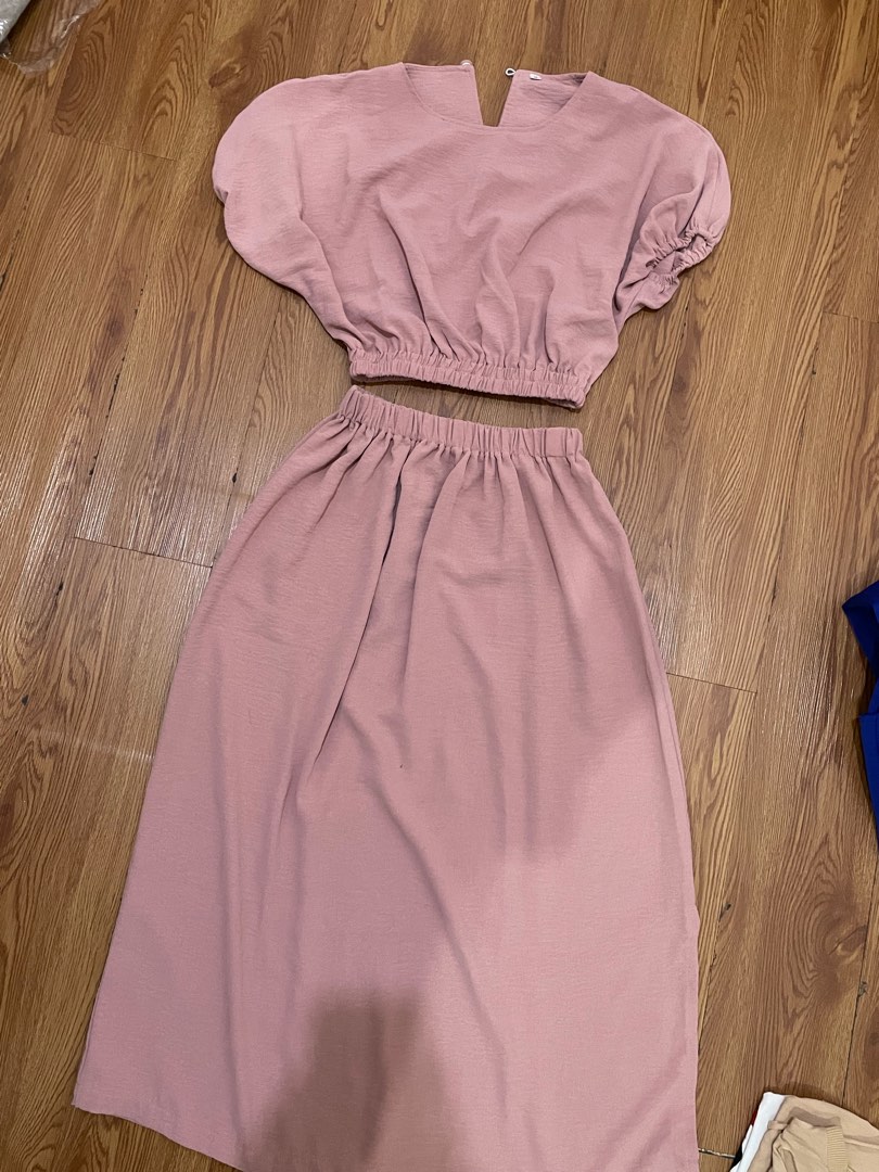 SALE Baby Pink Dress SET, Fesyen Wanita, Pakaian Wanita, Gaun & Rok di