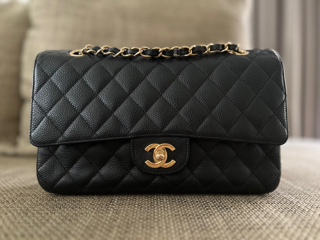 SALE! Rare! Authentic Chanel Classic Double Flap Medium Caviar Black with 24K  Gold hardware (Series 11), Luxury, Bags & Wallets on Carousell