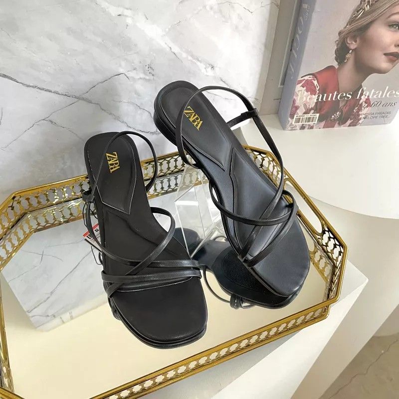 Sandal ZARA Strappy Slingback Shoes Wanita