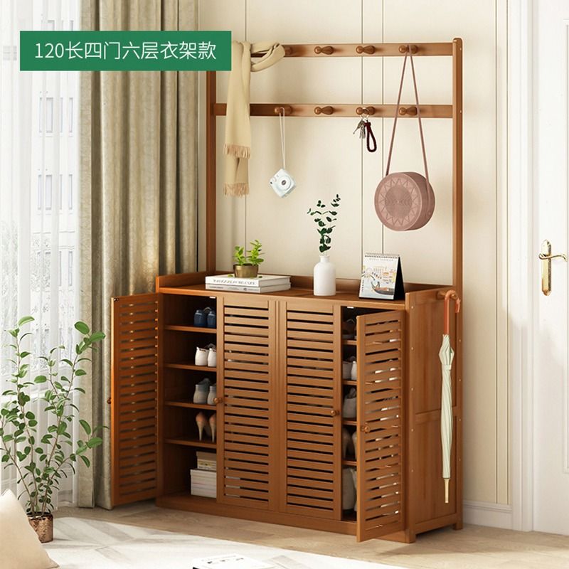 Shoe Cabinet/Storage Shoe Rack/multi-level storage space/Bamboo ...