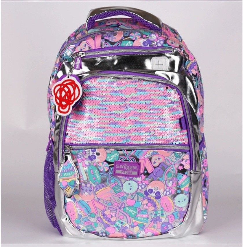 Smiggle back pack with glitter. Anniversary edition. Brand new
