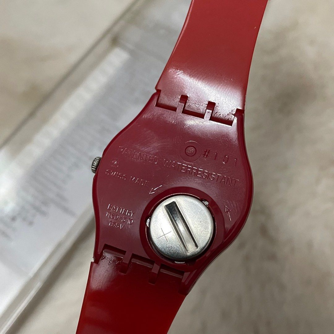 Swatch GR154 Watch Cherry Red Men s Fashion Watches