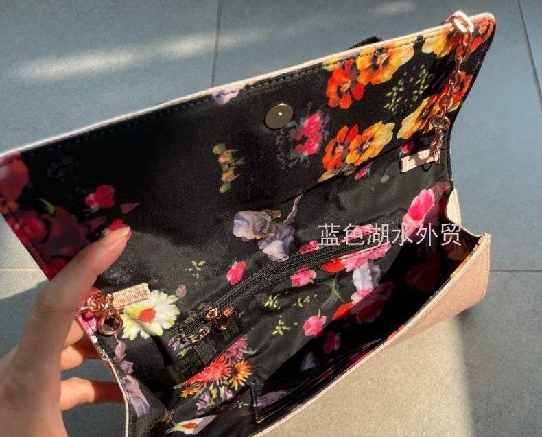 Ted baker pink black bow clutch